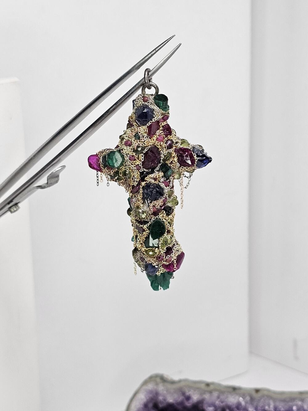 Mind Of A Mad Man - Rough Gemstone & Metals Cross *Read The Description*